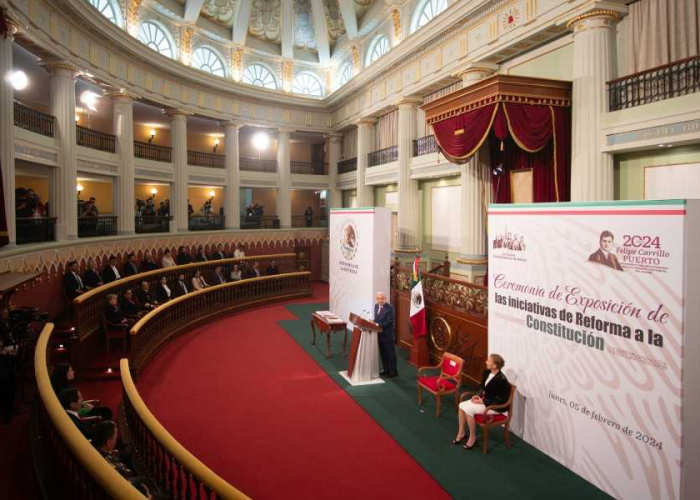 López Obrador en la presentación de las reformas el 5 de febrero (Foto: lopezobrador.org.mx)