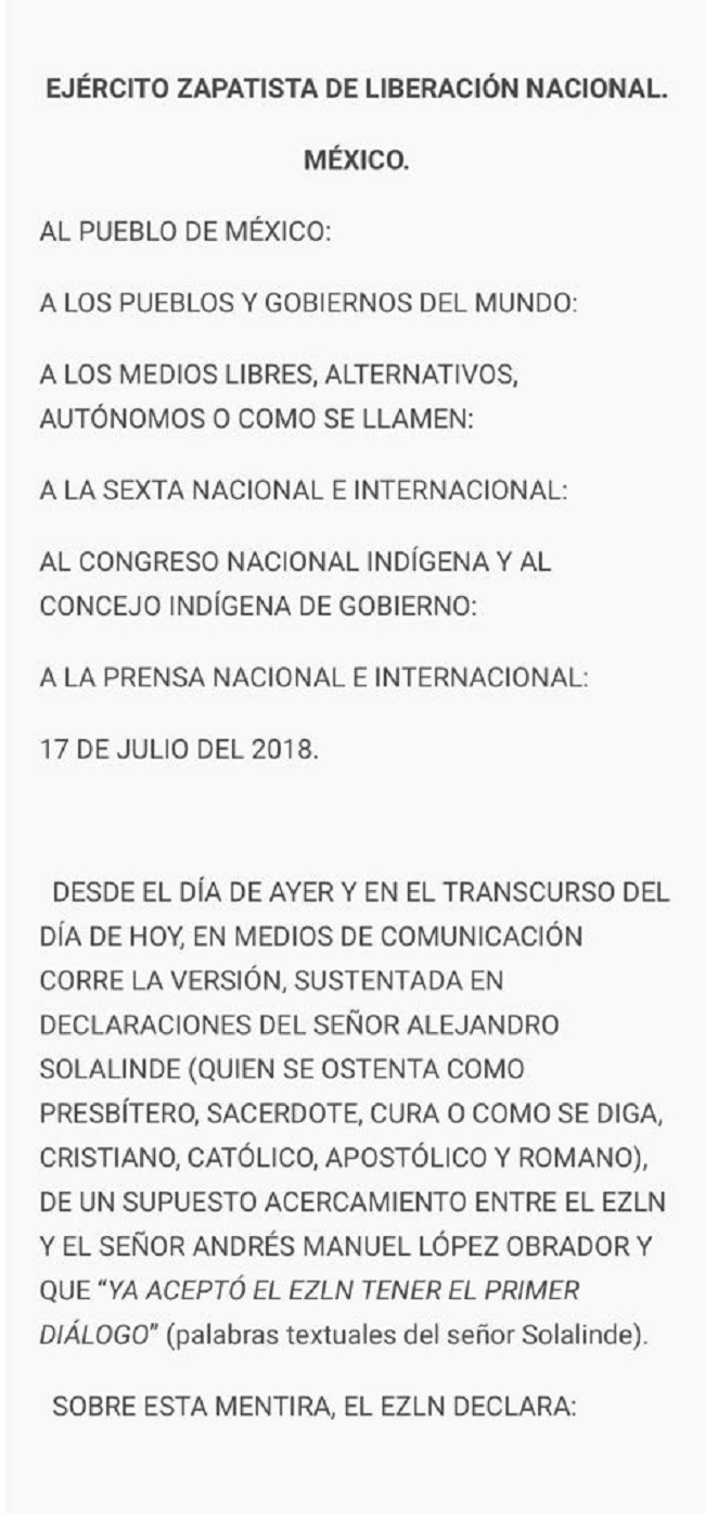 Comunicado del EZLN