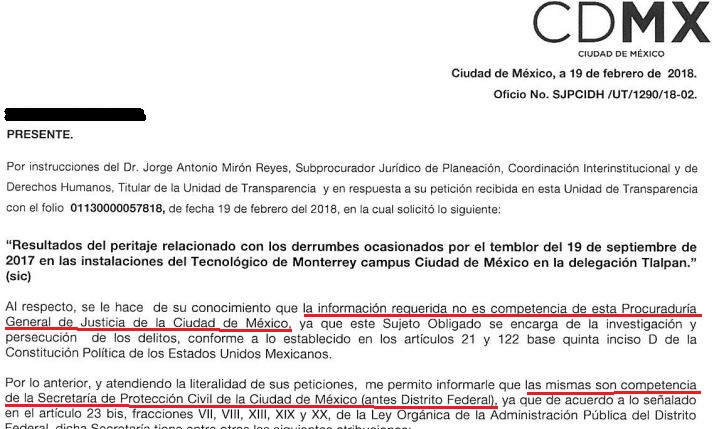 Respuesta de la Procuraduría por caso Tec de Monterrey.