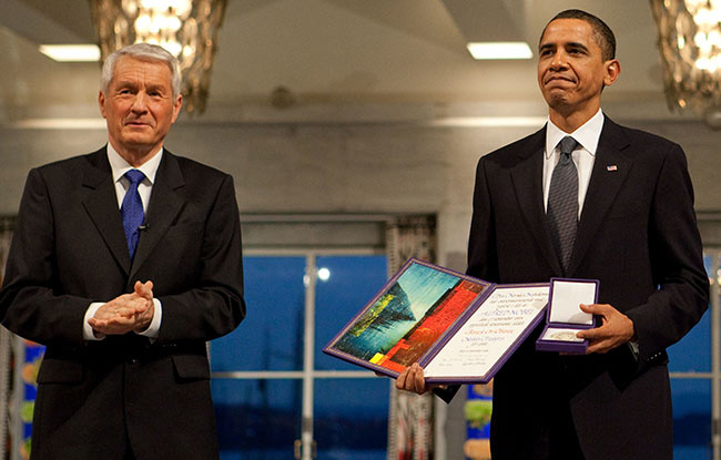 El ex-presidente estadounidense Barack Obama recibiendo el Premio Nobel de la Paz en 2009 (Foto: Presidencia de los Estados Unidos)