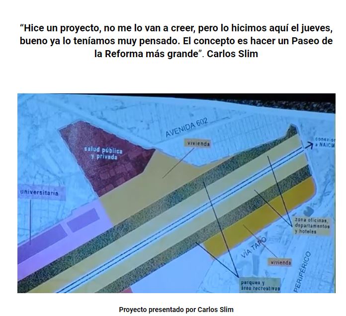 Proyecto de Carlos Slim para un actual aeropuerto de la CDMX