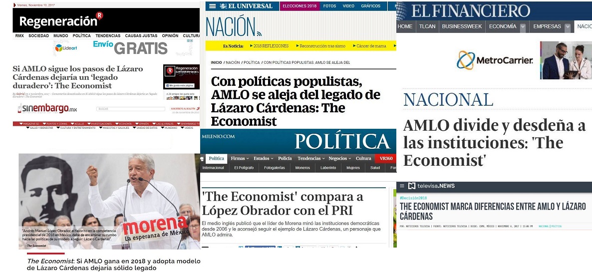 encabezados de la prensa mexicana citando a the economist